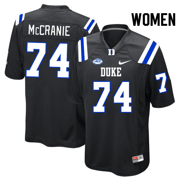 Women #74 Reagan McCranie Duke Blue Devils College Football Jerseys Stitched Sale-Black